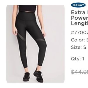 NWT Old Navy extra high waisted Powersoft Leggings 7/8 length